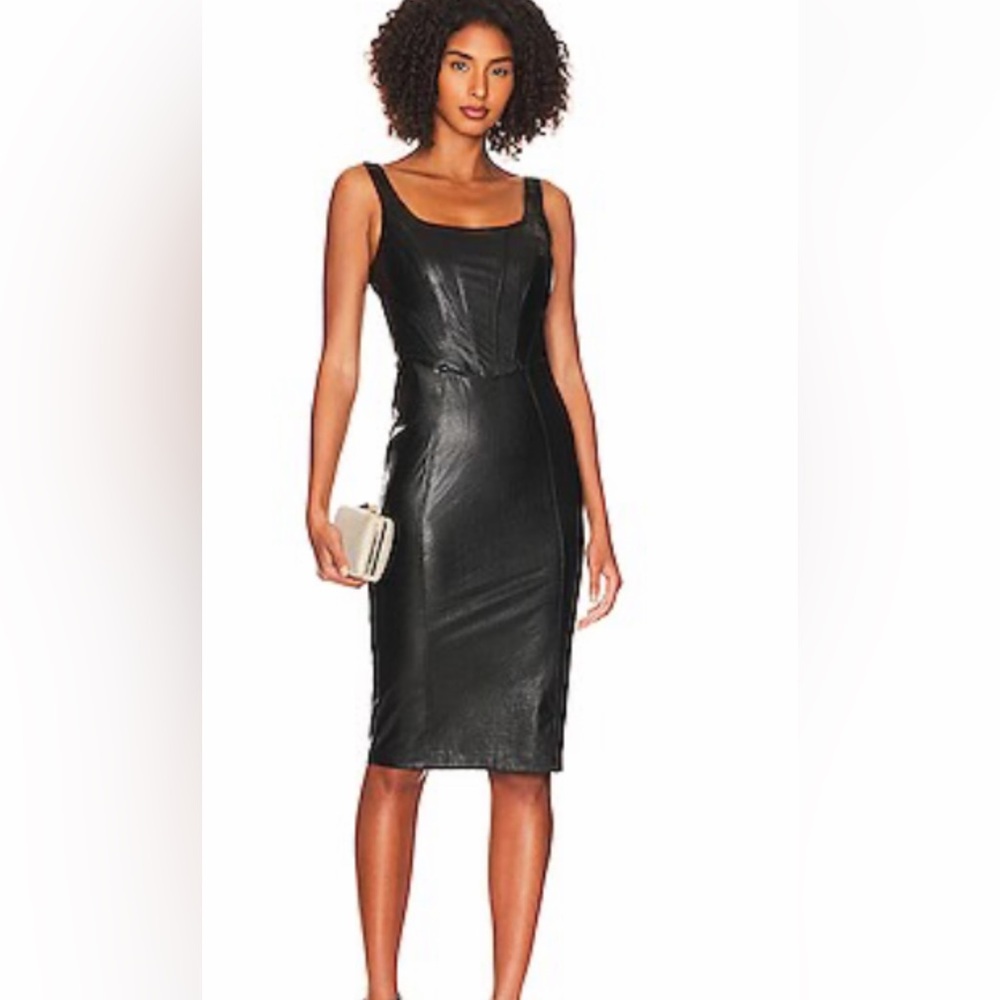 Amanda Uprichard Black Strapless Bodycon Dress